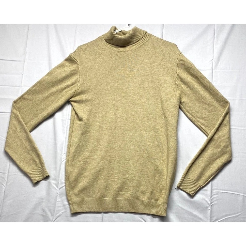 XRAY Jeans Extra Fine Fibers Sweater Mens Small Khaki Viscose Turtleneck Winter